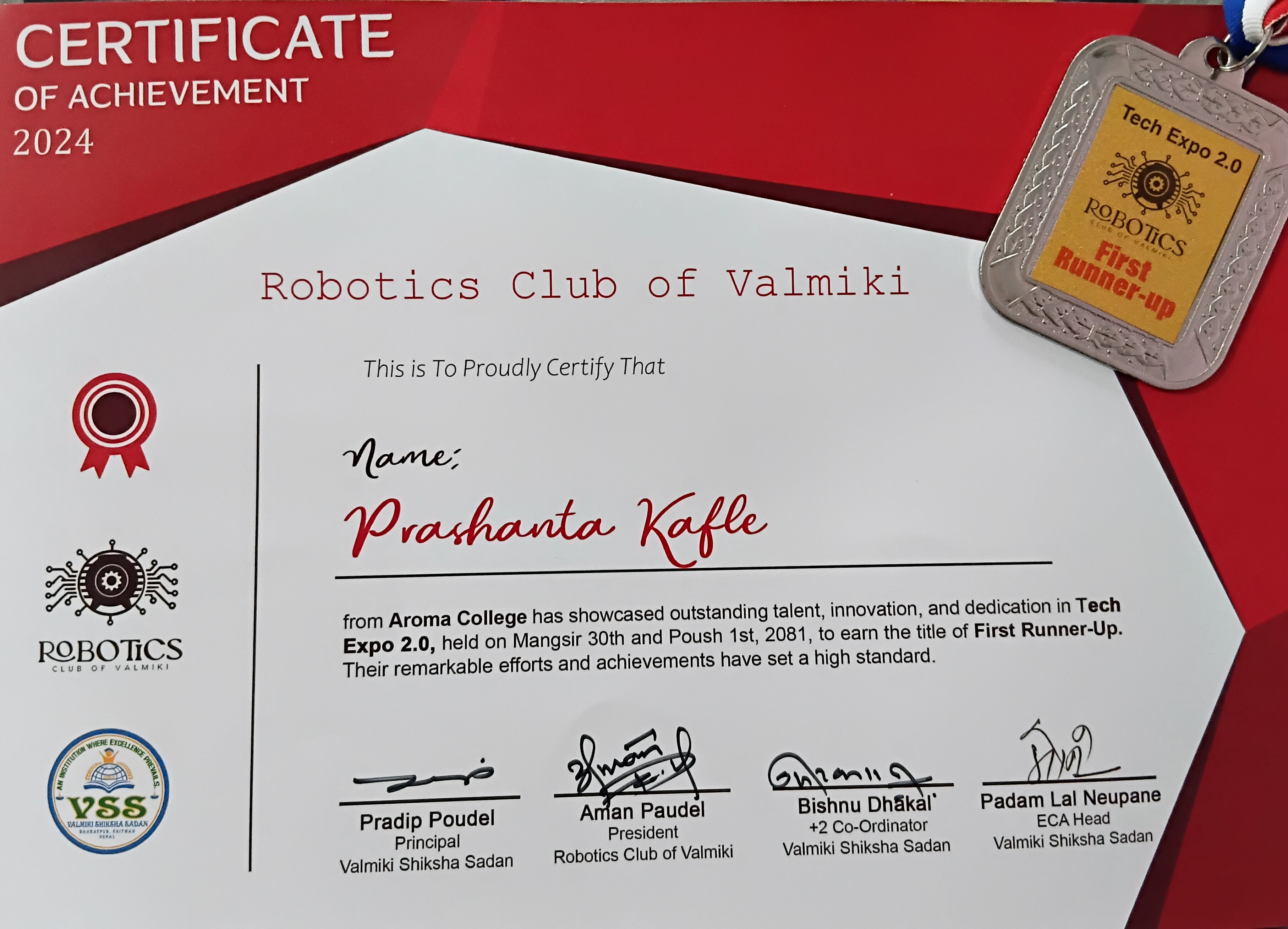 1st Runner Up - Overall